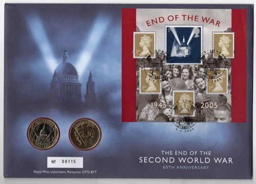 GB 2005 End of War £2 Coin PNC FDC St Pauls PMK WS46749