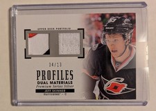 (4) JEFF SKINNER 2015 UD PORTFOLIO 4/13 SSP GAME USED DUAL JERSEY SILVER PROFILE