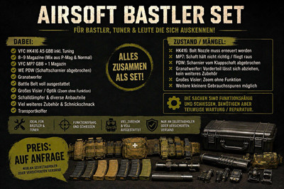 VFC/WE Airsoft Set HK416 A5 GBB & MP7 Magazine Zubehör Transportkoffer