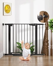 Cumbor 29.7-40.6" Award-Winning Baby Dog Safety Gate for Stairs/Doors/Hall BLACK