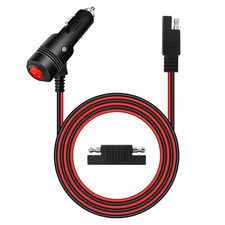 12V 24V Cigarette Lighter Male Plug to SAE Adapter with Switch On/Off and SAE