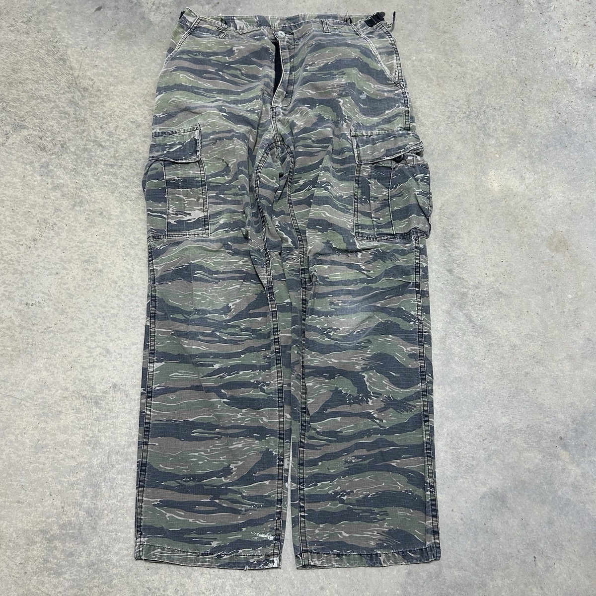 個人装備 Old Military Trousers TIGER STRIPE CAMO Vintage