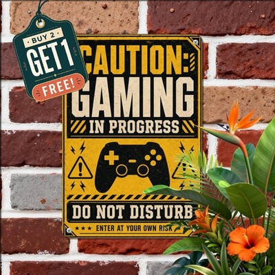 shabby chic funny caution gaming progress signs dcor