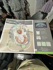 Ingenuity InLighten Bouncer Vibration Toy Bar Soothing Sounds Twinkle Teddy Bear