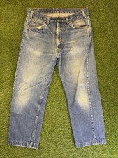 Vintage Levis 505 Jeans Mens 34x24 Light Wash Blue Regular Fit Denim Pants 80s