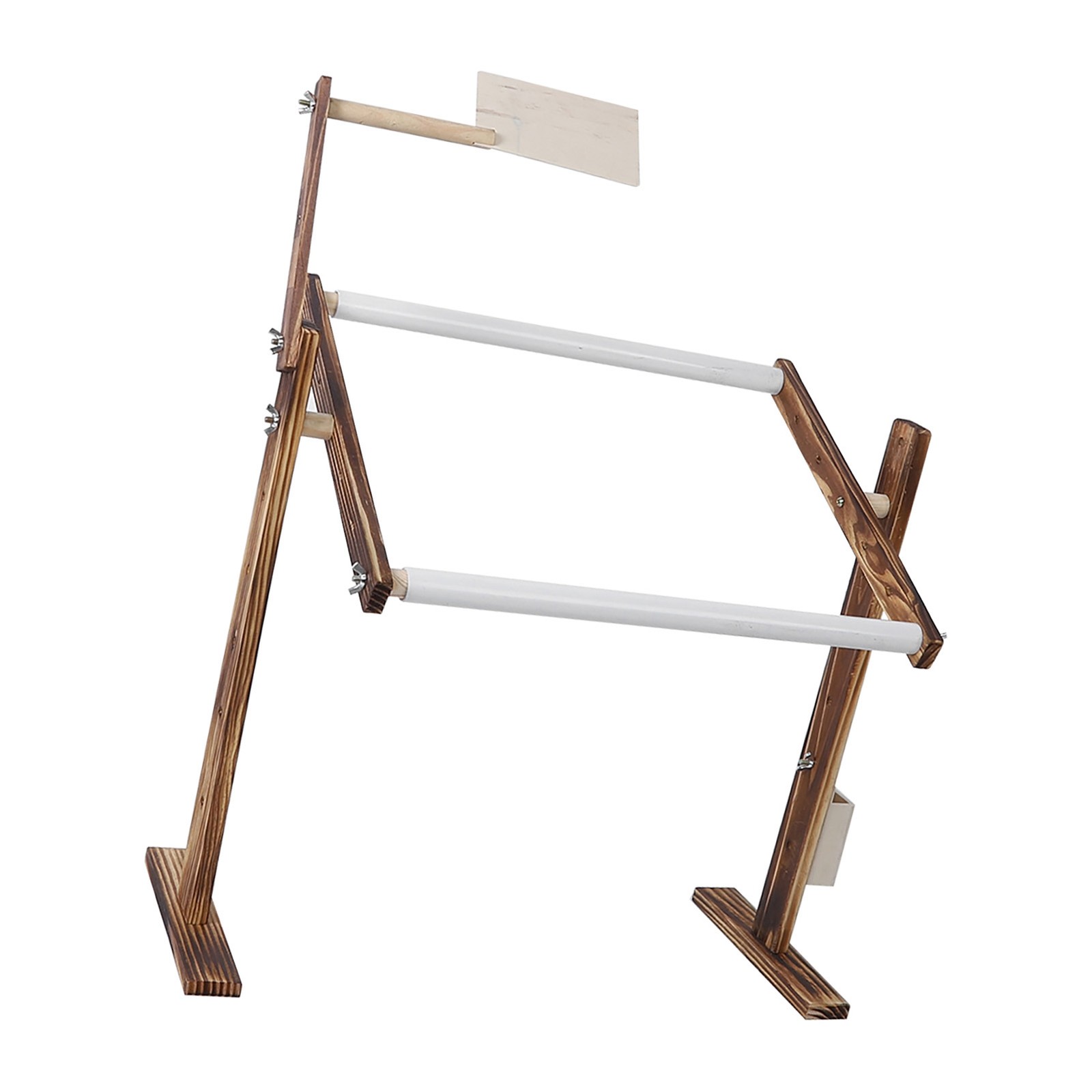 Antique Wood Embroidery Stand Rack Adjustable Height Cross Stitch Frame Se KRI✈️