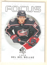 Luca Del Bel Belluz 2024-25 SP Authentic Freshman Focus RC #40 Blue Jackets
