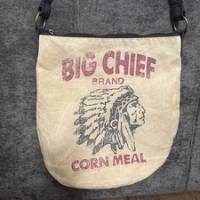 Vintage Big Chief Hybrid Corn Meal Thick Cloth Bag Sack Indian Keokuk Ia North W Vintage Big Chief Hybrid Corn Meal Thick Cloth Bag Sack Indian Keokuk Ia North W