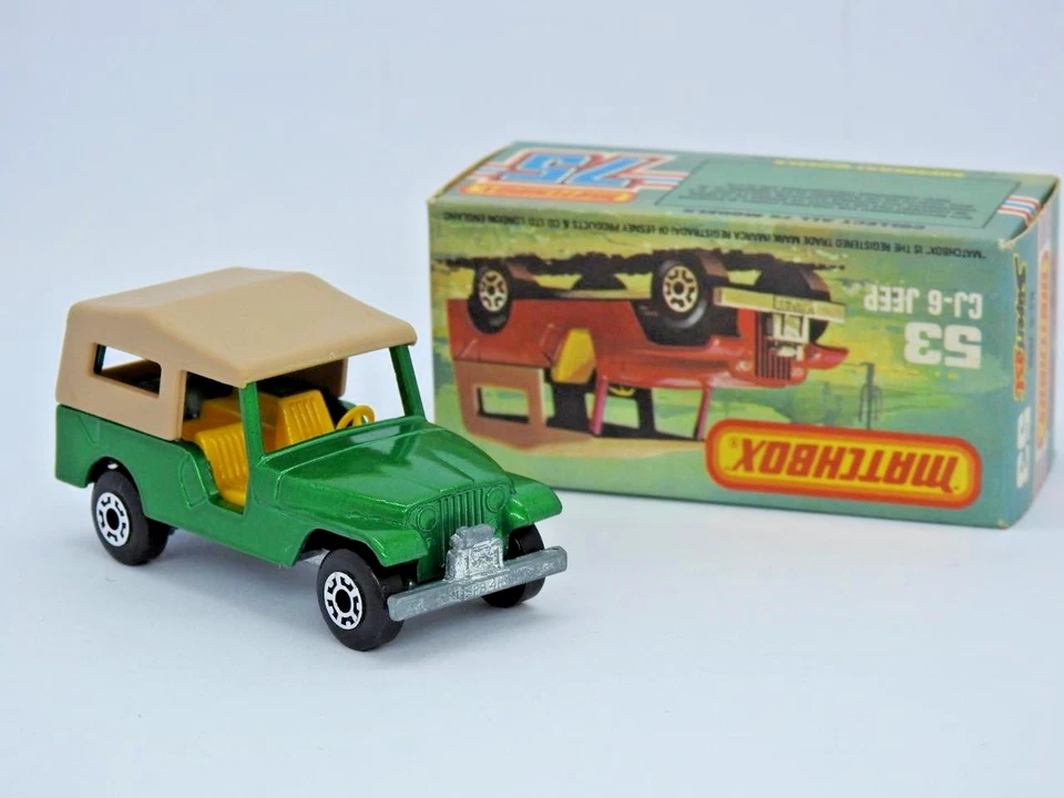 MATCHBOX SUPERFAST GREEN CJ-6 JEEP No.53 MINT & UNUSED IN ORIGINAL K BOX 1981-82 - Image 2 of 4