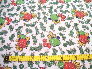 Novelty Feed Sack: Orange Pineapples and Green Apples on White