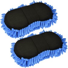 2x Autoschwamm Microfaser zweiseitiger Schwamm 2in1 Handschwamm Autow&auml;sche