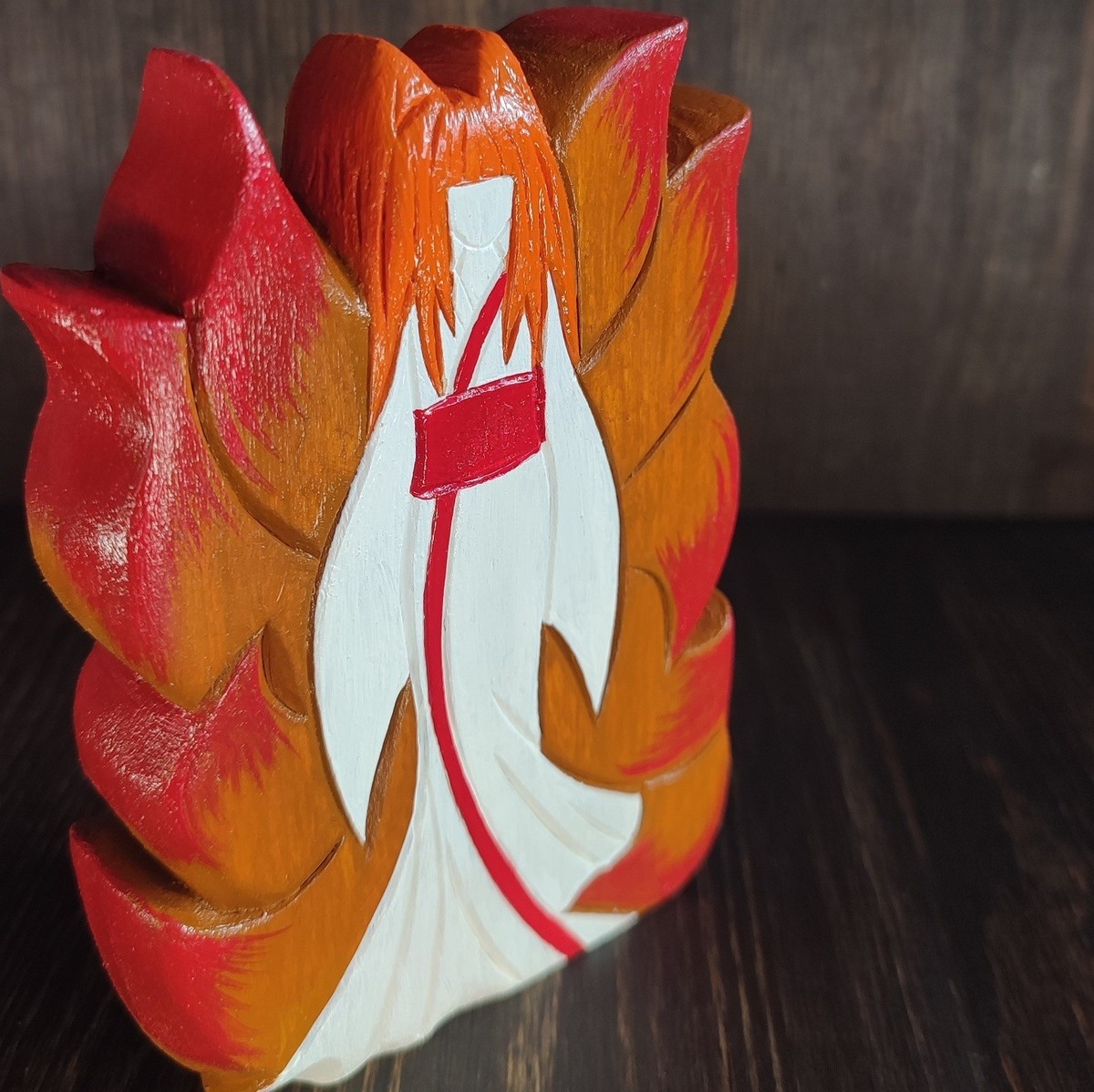 Kitsune Nine-Tailed Fox Spirit Statue Japanese Yokai Protector