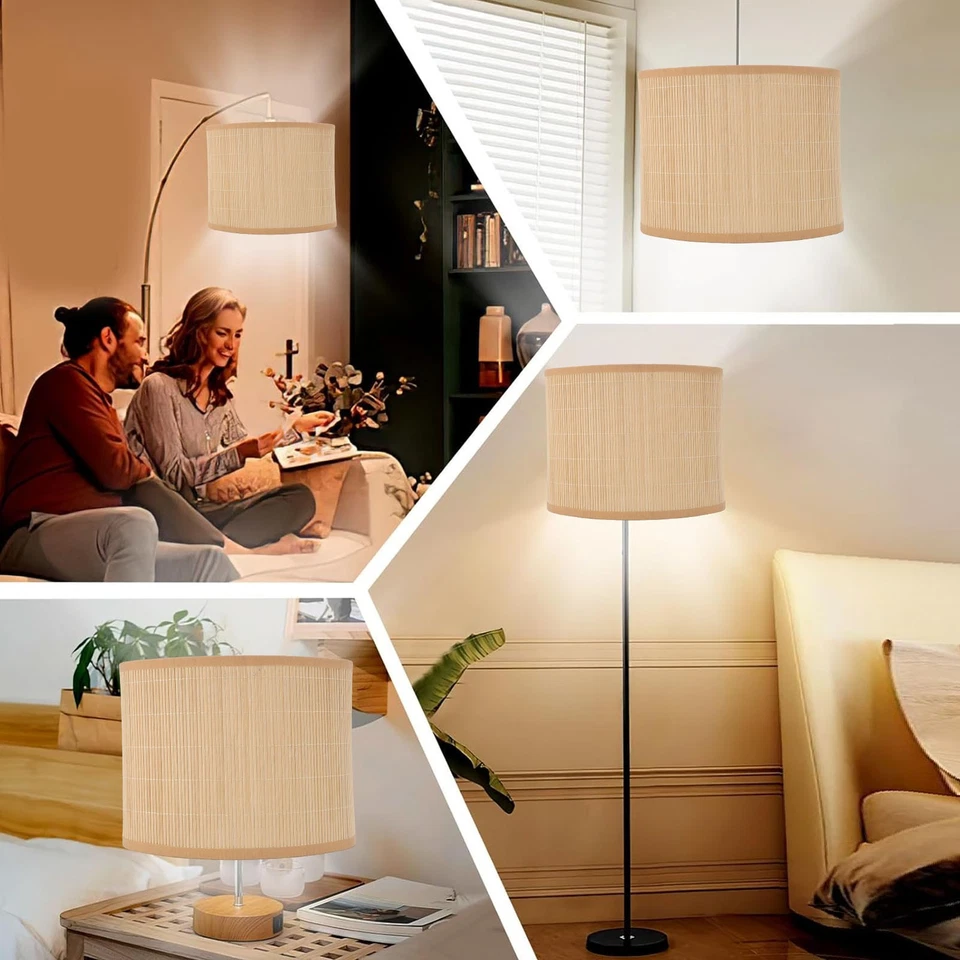 Oval Boho Lamp Shade E27 E14 Lampshade Replaceable For Pendant Light Floor Lamp☚ - Image 2 of 4