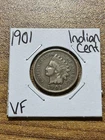 1901 Indian Head Cent Penny Nice VF Very Fine U.S. 1c Coin (Raw8901) (-T)