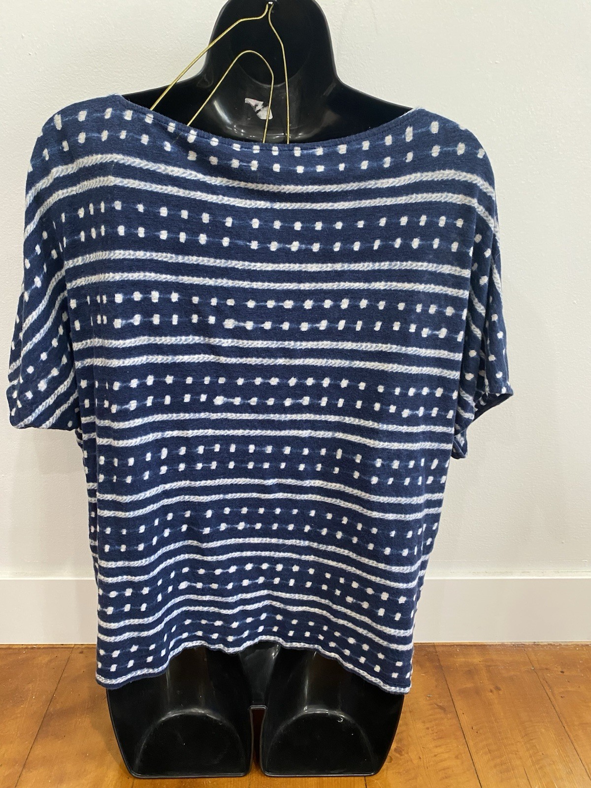 Lauren Ralph Lauren Top Women's Large  Linen Boxy Patterned Coastal Summer image 2