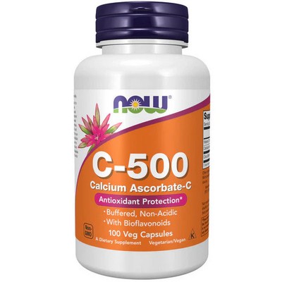 Vitamin C-500 Calcium Ascorbate-C 100 Veg Caps By Now Foods