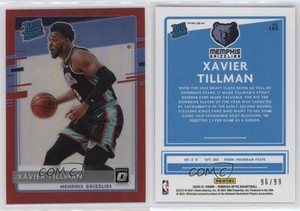 2020-21 Panini Donruss Optic Rated Red Prizm /99 Xavier Tillman #185 Rookie RC