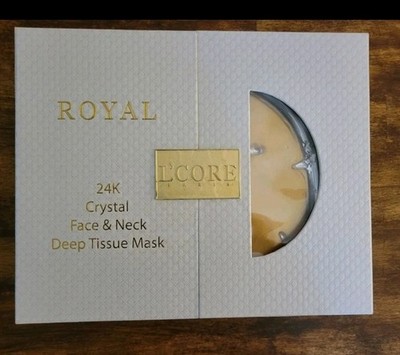 Lot of 2 - NEW - L'CORE PARIS ROYAL 24K GOLD FACE AND NECK DEEP TISSUE MASKS