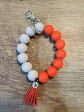 Beaded Handmade Stretchy Key Chain Bracelet Lobster claw New Beads Tassel