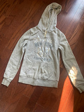 Aeropostale Women's Small Pullover Hooded Fleece Hoodie w/ Pockets Gray Logo