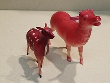 Vintage Celluloid Reindeer Figure with Red Gemstone Eyes Japan Dove