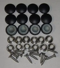 12 Dura Snap Upholstery Buttons Black Vinyl Choice Of Size And Screws