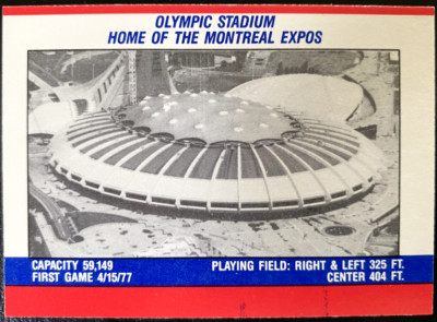 1987 Fleer Baseball Stickers Olympic Stadium Boston Red Sox/L.A. Dodgers