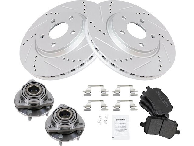 TRQ Front Brake Pad Rotor and Hub Kit for 2007 Chevy Malibu 68GZQS
