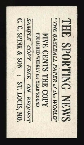 1916 M101-4 SPORTING NEWS 107 CONNIE MACK PAQUETE FRESCO BLANCO NIEVE HALLAZGO ORIGINAL HQ - Imagen 2 de 2