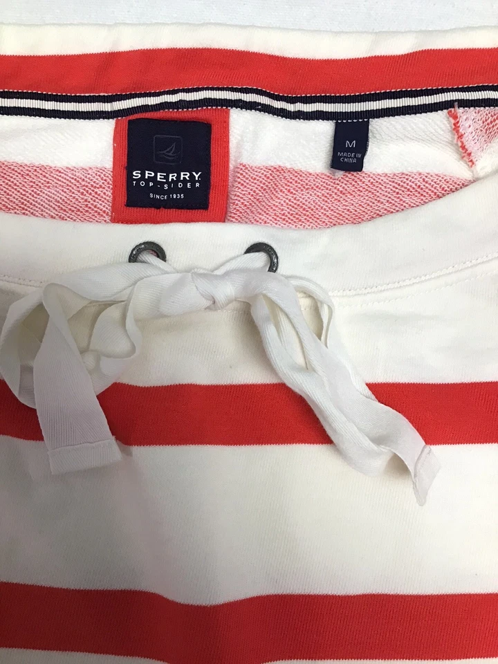 Top Pullover SPERRY Top-Sider Cuello Barco Rojo Rayas Mediano Náutico M Foto 3 de 4