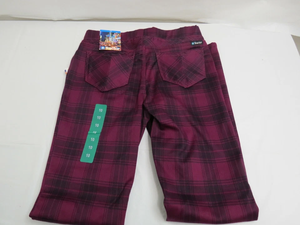 NUEVO TRACTOR MODA BAYAS CUADROS PANTALONES ELÁSTICOS TALLA 10 NIÑA JUVENTUD Foto 3 de 3