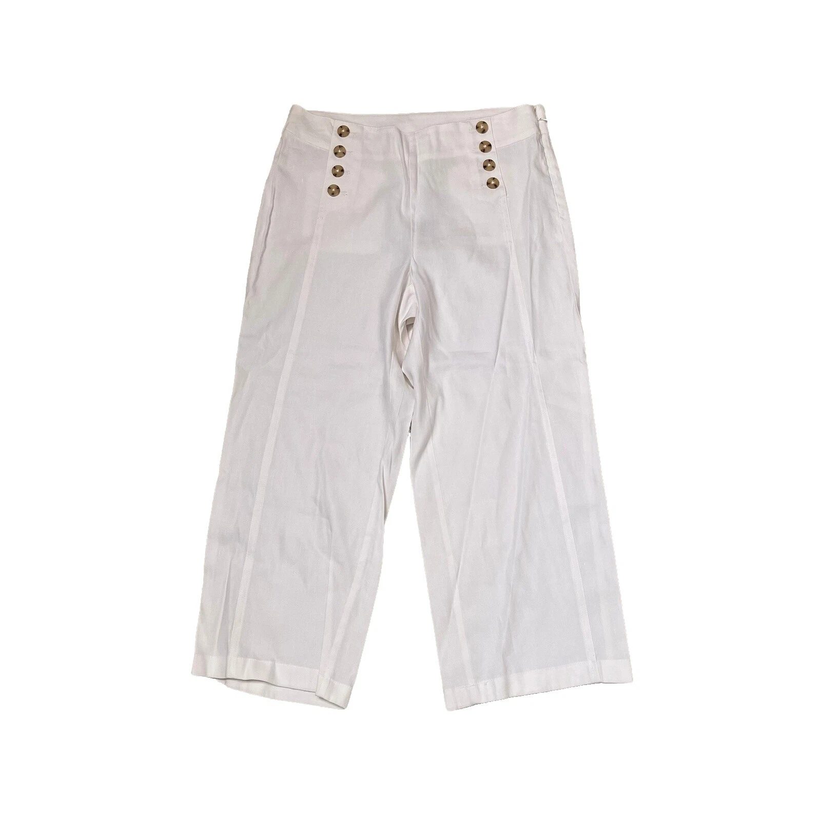 Petites White Linen Pants for Women