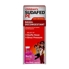 Children's Sudafed PE Nasal Decongestant Liquid Cold Relief Medicine 4 fl. oz..