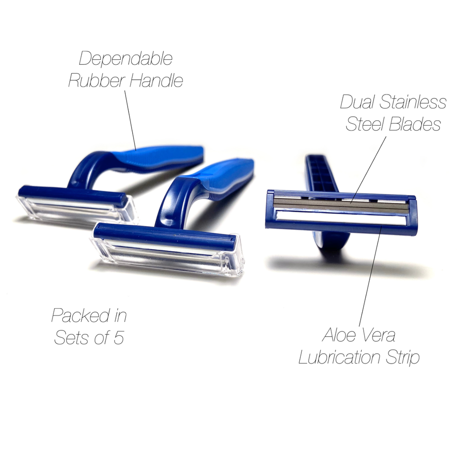 Used Digusting Razor 100 Twin Blade Blue Disposable Razors in Bulk - Professional or Home ...