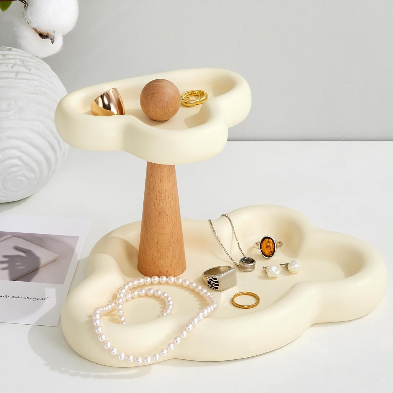 Ceramic Jewelry Tray,Cloud Jewelry Holder Chubby Plate,Ring Dish,Key Bowl Perfum