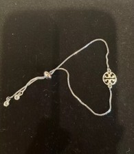 Tory Burch dainty logo Sliver slider New Comes in little jewelry bag