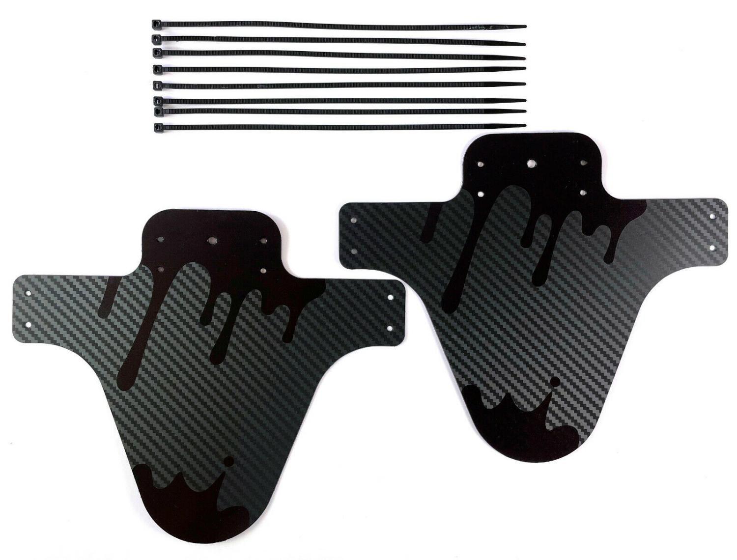 2 parafanghi NERI bicicletta parafango MTB anteriore e posteriore Mud Guard mountain bike foto 3