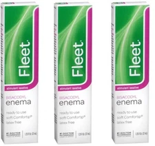 Fleet Stimulated Laxative Bisacodyl Enema 1.25oz (3 Pack)