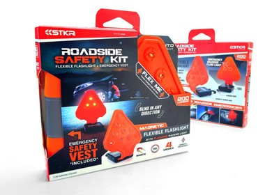FLEXIT Auto Roadside Safety Kit - Flexible Flashlight W/Hazard + Reflective Safe