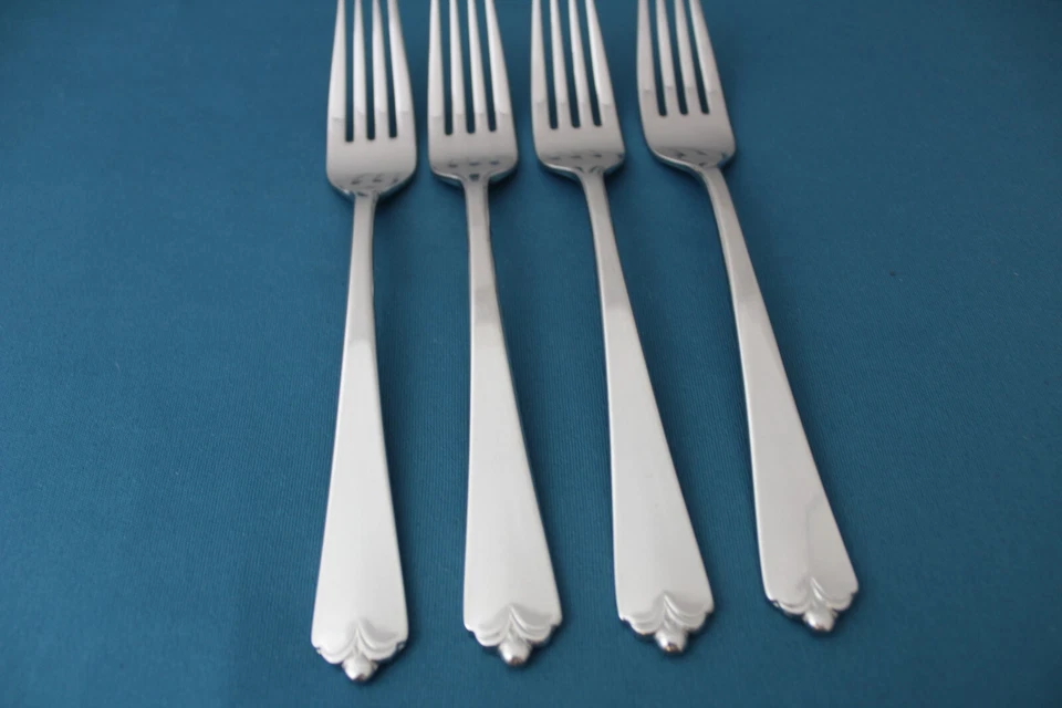 4 tenedores de cena Wallace LOTUS 18/8 acero inoxidable Japón 8" Foto 2 de 4