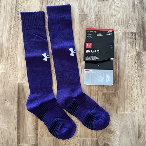 Under Armour UA Team Socks Purple OTC Youth Size L YLG Kids Shoe Size 1-4Y - Picture 5 of 6
