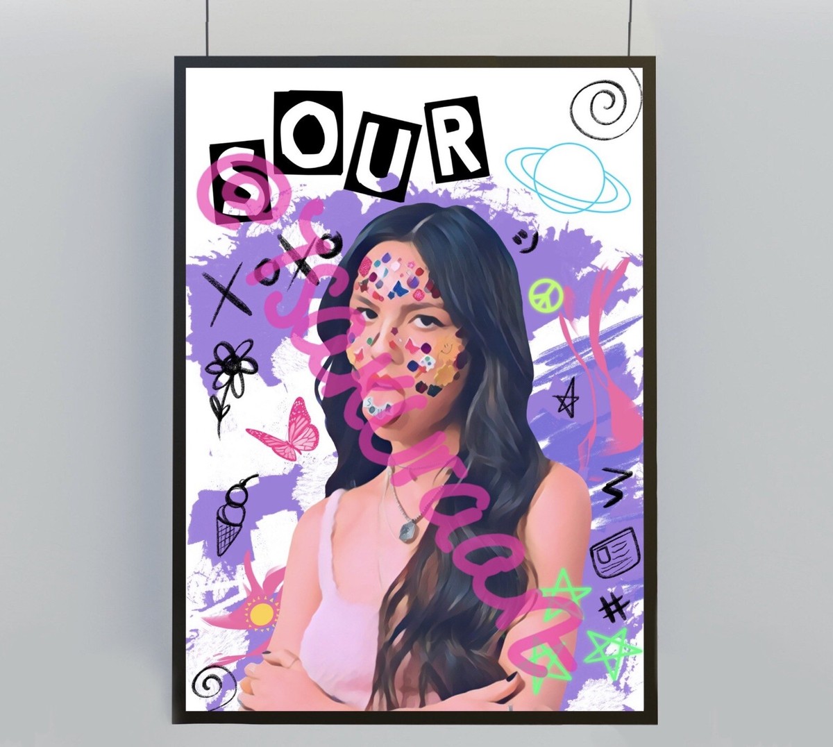 Olivia Rodrigo Art Print, Sour Album Inspired Poster Drivers