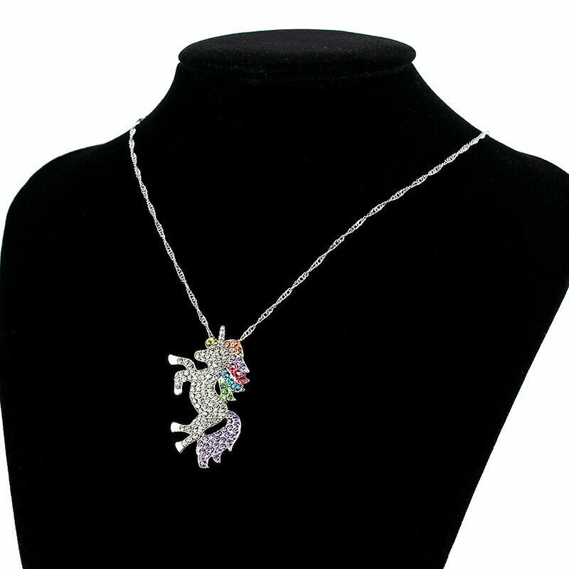 Elegant 925 Sterling Silver Rhinestone Unicorn Fashion