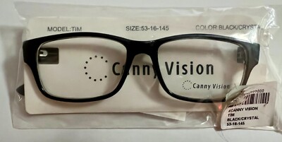 NEW CANNY VISION Black on Crystal TIM Eyeglasses 53mm