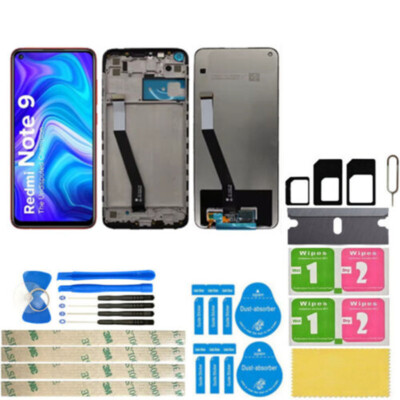 For Xiaomi Redmi Note 9 LCD Display Touch Screen Digitizer Assembly + Frame