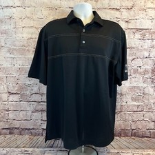 Footjoy Men's Black Short Sleeve Performance Embroidered Golf Polo Shirt Large