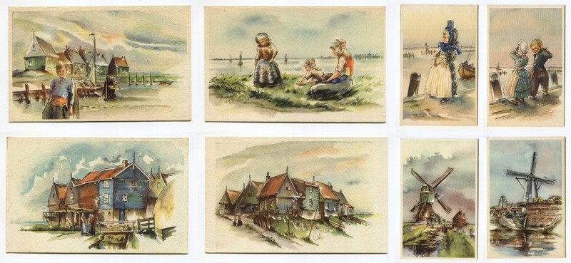 LOT OF 8 NETHERLANDS DRAWING POSTCARDS