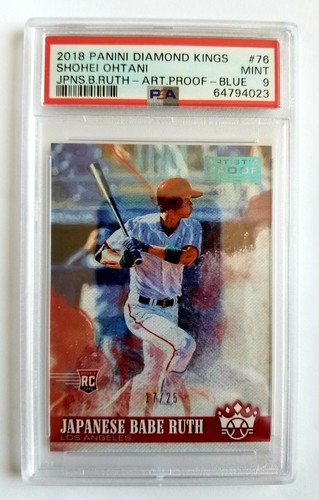 Shohei Ohtani [Japanese Babe Ruth Artist's Proof Blue] #76 2018 Panini Diamond Kings card