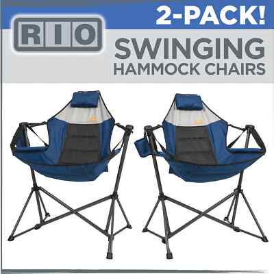RIO Swinging Hammock Chair, 2-pack, Portable, Folding, Camping, Outdoor, NEW