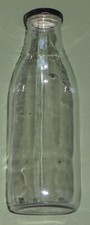 LARGE *GLASS BOTTLE* 1 Litre {1000ml / Lid / Refill / Vase / Water / Eco / Reuse